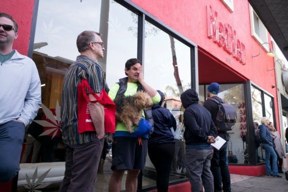 Stymied Angelenos flock to West Hollywood to buy marijuana in stores open there