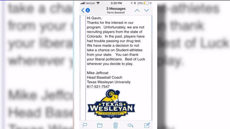 Medible review college baseball coach fired for discriminating against players from colorado because of weed politics
