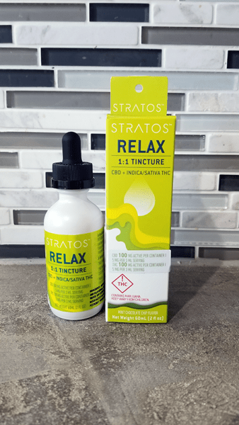Stratos Relax Tincture – 1:1 Hybrid THC:CBD tincture review