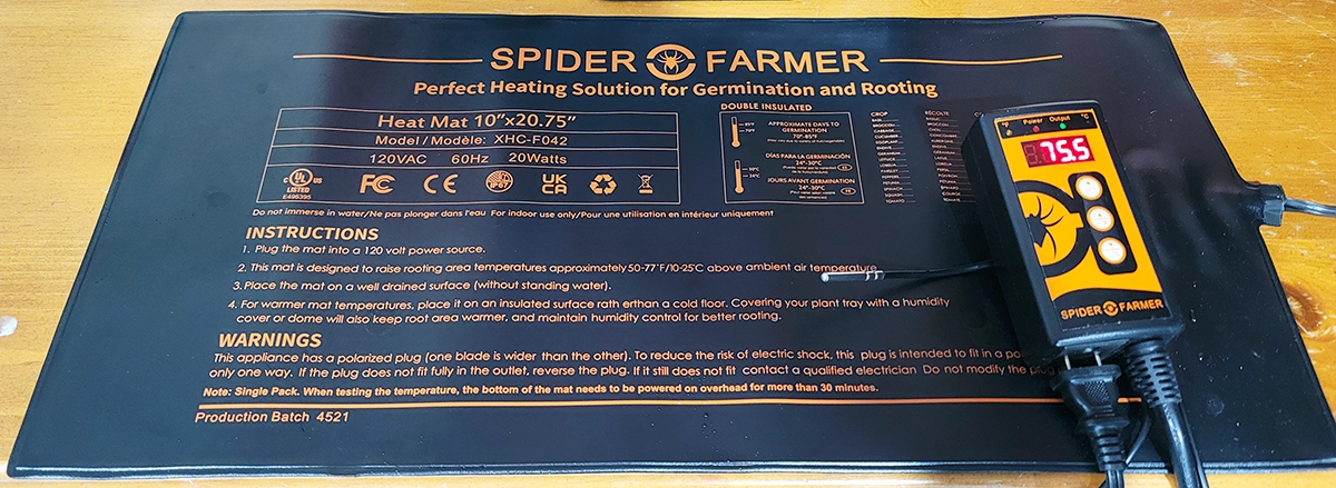 Spider Farmer small heat mat for seedlings